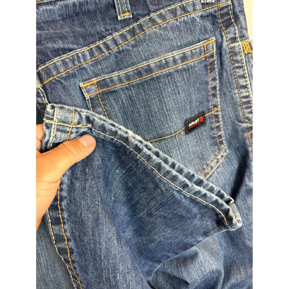 Ariat FR M4 Low Rise Boot Cut Jeans Mens 38x32 Flame Resistant Denim Blue 0449